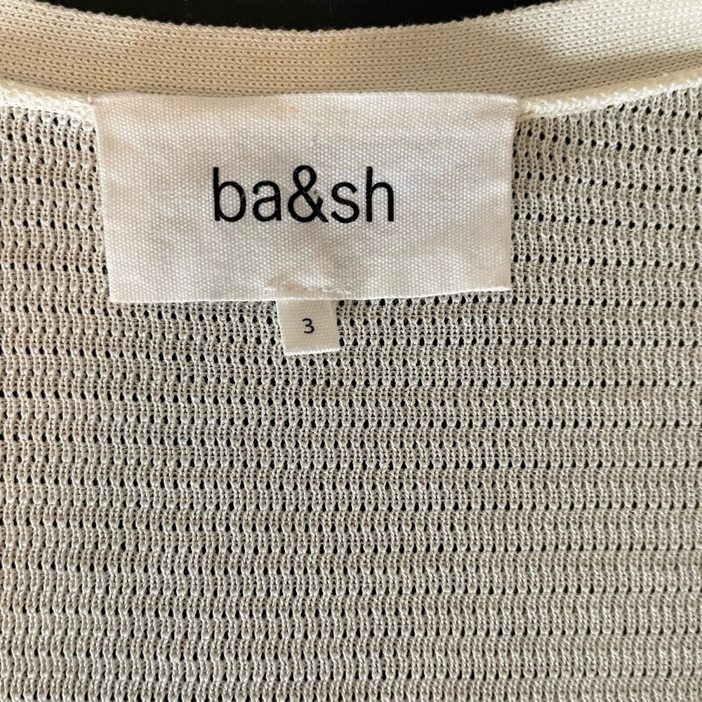 BA&SH Acacio Pointelle Knit Short Sleeve Cardigan - Off White size 8 - Picture 9 of 13